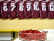 15 January 2017; A bowl of jelly, used for energy, in the Galway dressing room ahead of the Connacht FBD League Section B Round 2 match between Leitrim and Galway at Sean O’Heslin Park in Ballinamore, Co Leitrim. Photo by Seb Daly/Sportsfile