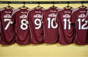 15 January 2017; A general view of Galway jerseys hanging in the dressing room ahead of the Connacht FBD League Section B Round 2 match between Leitrim and Galway at Sean O’Heslin Park in Ballinamore, Co Leitrim. Photo by Seb Daly/Sportsfile