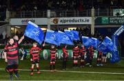 13 January 2017; Flagbearers ahead of the European Rugby Champions Cup Pool 4 Round 5 match between Leinster and Montpellier at the RDS Arena in Dublin. Photo by Ramsey Cardy/Sportsfile
