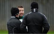 15 January 2017; Kildare manager Cian O'Neill, centre, with his selectors Enda Murphy, left, and Ronan Sweeney prior to the Bord na Mona O'Byrne Cup Group 2 Round 3 match between Offaly and Kildare at O'Connor Park in Tullamore, Co Offaly. Photo by Piaras Ó Mídheach/Sportsfile