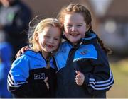 15 January 2017; Dublin supporters 6 year old Emily Harmon, left, from Donnycarney and Ali Meyler from Lucan before the Bord na Mona Walsh Cup Group 1 Round 3 match between Wexford and Dublin at St Patrick's Park in Enniscorthy, Co Wexford. Photo by Matt Browne/Sportsfile