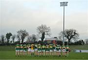 15 January 2017; The Kerry team stand for the national anthem before the McGrath Cup Round 3 match between Cork and Kerry at Mallow GAA Grounds in Mallow, Co Cork. Photo by Eóin Noonan/Sportsfile