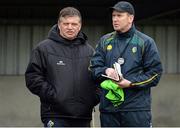 15 January 2017; Leitrim manager Brendan Guckian, right and selector John O’Mahony  during the Connacht FBD League Section B Round 2 match between Leitrim and Galway at Sean O’Heslin Park in Ballinamore, Co Leitrim. Photo by Seb Daly/Sportsfile