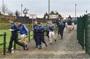 15 January 2017; The Cavan squad go out to warm up ahead of the Bank of Ireland Dr. McKenna Cup Section C Round 2 match between Donegal and Cavan at Pairc MacCumhaill in Ballybofey, Co Donegal. Photo by Oliver McVeigh/Sportsfile