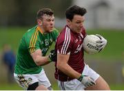 15 January 2017; Sean Armstrong of Galway in action against Conor Gallagher of Leitrim during the Connacht FBD League Section B Round 2 match between Leitrim and Galway at Sean O’Heslin Park in Ballinamore, Co Leitrim. Photo by Seb Daly/Sportsfile