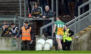 15 January 2017; Nigel Dunne of Offaly leaves the field after he was shown a straight red card in the first half during the Bord na Mona O'Byrne Cup Group 2 Round 3 match between Offaly and Kildare at O'Connor Park in Tullamore, Co Offaly. Photo by Piaras Ó Mídheach/Sportsfile