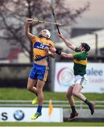 15 January 2017; Aaron Shanagher of Clare in action against Rory Horgan of Kerry during the Co-Op Superstores Munster Senior Hurling League Round 2 match between Kerry and Clare at Austin Stack Park in Tralee, Co Kerry. Photo by Diarmuid Greene/Sportsfile