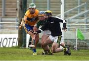 15 January 2017; Kerry goalkeeper Martin Stackpoole and Paudie O'Connor in action against Aaron Shanagher of Clare during the Co-Op Superstores Munster Senior Hurling League Round 2 match between Kerry and Clare at Austin Stack Park in Tralee, Co Kerry. Photo by Diarmuid Greene/Sportsfile