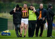15 January 2017; Michael Walsh of Kilkenny is helped off the field after picking up an injury during the Bord na Mona Walsh Cup Group 2 Round 2 match between Kilkenny and Antrim at Abbotstown GAA Ground in Abbotstown, Co Dublin. Photo by Cody Glenn/Sportsfile