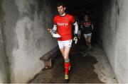 15 January 2017; Mayo captain David Clarke leads the team out for the start of the Connacht FBD League Section A Round 2 match between Mayo and Sligo IT at James Stephen's Park in Ballina, Co Mayo. Photo by David Maher/Sportsfile