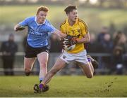 15 January 2017; Eoghan Nolan of Wexford in action against Conor McHugh of Dublin during the Bord na Mona Walsh Cup Group 1 Round 3 match between Wexford and Dublin at St Patrick's Park in Enniscorthy, Co Wexford. Photo by Matt Browne/Sportsfile