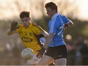 15 January 2017; Conor McHugh of Dublin in action against Robbie Vallejo of Wexford during the Bord na Mona Walsh Cup Group 1 Round 3 match between Wexford and Dublin at St Patrick's Park in Enniscorthy, Co Wexford. Photo by Matt Browne/Sportsfile