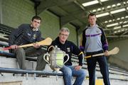 7 June 2011; Wexford hurlers David Redmond and Darren Stamp, right, with team manager Colm Bonnar at a photocall ahead of their Wexford Park double header between Wexford and Kilkenny. Leinster GAA photocall, Wexford Park, Wexford. Picture credit: Matt Browne / SPORTSFILE