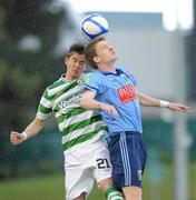 10 June 2011; Ronan Finn, Shamrock Rovers, in action against Paul Corry, UCD. Airtricity League Premier Division, UCD v Shamrock Rovers, Belfield Bowl, UCD, Dublin. Picture credit: Matt Browne / SPORTSFILE