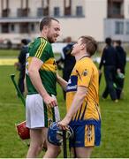 15 January 2017; Pa Kelly of Kerry in conversation with Podge Collins of Clare after the Co-Op Superstores Munster Senior Hurling League Round 2 match between Kerry and Clare at Austin Stack Park in Tralee, Co Kerry. Photo by Diarmuid Greene/Sportsfile