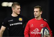 15 January 2017; Gareth Steenson of Exeter Chiefs and Paul Marshall of Ulster ahead of the European Rugby Champions Cup Pool 5 Round 5 match between Exeter Chiefs and Ulster at Sandy Park in Exeter, England. Photo by Ramsey Cardy/Sportsfile