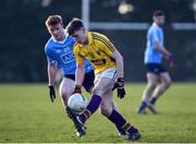15 January 2017; Jake Firman of Wexford in action against Conor McHugh of Dublin during the Bord na Mona Walsh Cup Group 1 Round 3 match between Wexford and Dublin at St Patrick's Park in Enniscorthy, Co Wexford. Photo by Matt Browne/Sportsfile