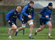 16 January 2017; Jordan Larmour, left, Dominic Ryan, centre, and Sean McNulty of Leinster during squad training at UCD in Belfield, Dublin. Photo by Seb Daly/Sportsfile