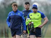 16 January 2017; Leinster players, from left, Jamie Heaslip, Mick Kearney and Jack Conan arrive ahead of squad training at UCD in Belfield, Dublin. Photo by Seb Daly/Sportsfile