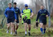 16 January 2017; Leinster players, from left, Jamie Heaslip, Mick Kearney, Jack Conan and Cian Healy arrive ahead of squad training at UCD in Belfield, Dublin. Photo by Seb Daly/Sportsfile