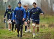 16 January 2017; Zane Kirchner, left, and Mike McCarthy of Leinster arrive ahead of squad training at UCD in Belfield, Dublin. Photo by Seb Daly/Sportsfile