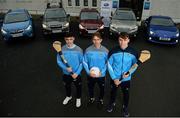17 January 2017; Dublin GAA today announced a new official car partnership with Subaru. Pictured are Dublin players Eoghan O'Donnell, Micheal Fitzsimons and Chris Crummey at Parnell Park in Dublin. Photo by Sam Barnes/Sportsfile