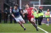 17 January 2017; Ronan Quinn of Glenstal Abbey in action against Aran Hehir of St. Clement's College during the Clayton Hotels Munster Schools Senior Cup 1st Round match between Glenstal Abbey and St. Clement's College at the University of Limerick in Limerick. Photo by Diarmuid Greene/Sportsfile