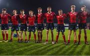 17 January 2017; CUS team-mates chant to their supporters after victory in the Bank of Ireland Fr Godfrey Cup Round 2 match between CUS and The High School at Donnybrook Stadium in Donnybrook, Dublin. Photo by Cody Glenn/Sportsfile
