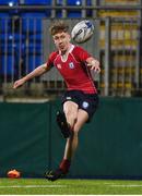 17 January 2017; Jake Costello of CUS kicks a conversion during the Bank of Ireland Fr Godfrey Cup Round 2 match between CUS and The High School at Donnybrook Stadium in Donnybrook, Dublin. Photo by Cody Glenn/Sportsfile