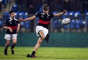17 January 2017; Jamie O'Connor of The High School attempts a penalty during the Bank of Ireland Fr Godfrey Cup Round 2 match between CUS and The High School at Donnybrook Stadium in Donnybrook, Dublin. Photo by Cody Glenn/Sportsfile