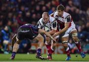 15 January 2017; Callum Black, left, and Chris Henry of Ulster in action against Luke Cowan-Dickie of Exeter Chiefsduring the European Rugby Champions Cup Pool 5 Round 5 match between Exeter Chiefs and Ulster at Sandy Park in Exeter, England. Photo by Ramsey Cardy/Sportsfile