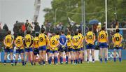 12 June 2011; The Roscommon team stand for the National Anthem before the start of the game. Connacht GAA Football Senior Championship Semi-Final, Leitrim v Roscommon, Páirc Seán Mac Diarmada, Carrick-on-Shannon, Co. Leitrim. Picture credit: Barry Cregg / SPORTSFILE