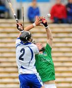 12 June 2011; Kevin Downes, Limerick, contests a high ball with Darragh Fives, Waterford. Munster GAA Hurling Senior Championship Semi-Final, Limerick v Waterford, Semple Stadium, Thurles, Co. Tipperary. Picture credit: Dáire Brennan / SPORTSFILE