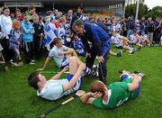 12 June 2011; Manager Davy Fitzgerald talking to Darragh Fives as the Waterford players warm down after the game. Munster GAA Hurling Senior Championship Semi-Final, Limerick v Waterford, Semple Stadium, Thurles. Picture credit: Ray McManus / SPORTSFILE