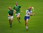 12 June 2011; Seamus Hannon, Waterford, in action against Niall Maher, left, and Conor Allis, Limerick. Munster GAA Hurling Intermediate Championship Semi-Final, Limerick v Waterford, Semple Stadium, Thurles, Co. Tipperary. Picture credit: Stephen McCarthy / SPORTSFILE