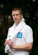 13 June 2011; Lucozade Sport Ambassador Henry Shefflin is pictured at the brand’s injury prevention and recovery information day. Scientific research has shown that dehydration impairs performance. At 4% weight loss through sweating, the capacity of muscles to work declines and athletes are more likely to pick up an injury. Lucozade Sport is used by top athletes before and after each game and training session to help prevent injury and speed up recovery time if an injury occurs. Lucozade Sport Injury Prevention & Recovery Information day with Colm Cooper and Henry Shefflin, WHPR Offices, 6 Ely Place, Dublin. Picture credit: Brendan Moran / SPORTSFILE