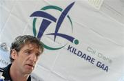 14 June 2011; Kildare manager Kieran McGeeney speaking during a press conference ahead of their Leinster GAA Football Senior Championship Semi-Final game against Dublin on Sunday the 26th of June. Kildare Football Press Conference, Hawkfield, Newbridge, Co. Kildare. Picture credit: Pat Murphy / SPORTSFILE