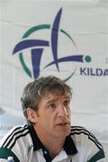 14 June 2011; Kildare manager Kieran McGeeney speaking during a press conference ahead of their Leinster GAA Football Senior Championship Semi-Final game against Dublin on Sunday the 26th of June. Kildare Football Press Conference, Hawkfield, Newbridge, Co. Kildare. Picture credit: Pat Murphy / SPORTSFILE