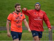 18 January 2017; Rhys Marshall, left, and Simon Zebo of Munster during squad training at University of Limerick in Limerick. Photo by Seb Daly/Sportsfile