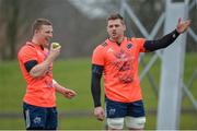 18 January 2017; CJ Stander, right, and Andrew Conway of Munster during squad training at University of Limerick in Limerick. Photo by Seb Daly/Sportsfile
