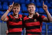 18 January 2017; Mark Braithwaite, left, and team-mate Stephen Gray of Kilkenny College following the Bank of Ireland Vinnie Murray Cup Round 2 match between Kilkenny College and Wilsons Hospital at Donnybrook Stadium in Donnybrook, Dublin. Photo by Cody Glenn/Sportsfile