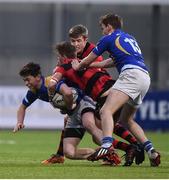 18 January 2017; Patrick Power of Wilsons Hospital is tackled by Mark Braithwaite during the Bank of Ireland Vinnie Murray Cup Round 2 match between Kilkenny College and Wilsons Hospital at Donnybrook Stadium in Donnybrook, Dublin. Photo by Cody Glenn/Sportsfile