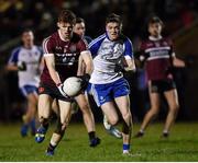 18 January 2017; Cathal McShane of St Mary's in action against Stephen Finnegan of Monaghan during the Bank of Ireland Dr. McKenna Cup Section B Round 3 match between Monaghan and St Mary's at Inniskeen in Co. Monaghan. Photo by Philip Fitzpatrick/Sportsfile