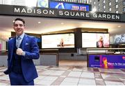 18 January 2017; Irish olympian Michael Conlan poses outside Madison Square Garden before the press conference announcing his professional debut.  Conlan's pro debut, which will be as a junior featherweight, is set for Friday, March 17, 2017 -- St. Patrick's Day -- at the The Theater at Madison Square Garden in New York City.  Photo by Ed Mulholland/Top Rank via Sportsfile