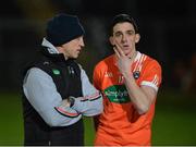 18 January 2017; Armagh manager Kieran McGeeney with Rory Grugan after the Bank of Ireland Dr. McKenna Cup Section A Round 3 match between Armagh and Down at the Athletic Grounds in Armagh. Photo by Oliver McVeigh/Sportsfile