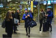 19 January 2017; Jamison Gibson-Park of Leinster on their arrival in Toulouse Airport prior to their European Rugby Champions Cup Pool 4 Round 6 match against Castres Olympique on Friday. Photo by Stephen McCarthy/Sportsfile