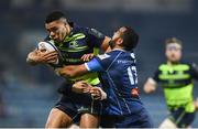 20 January 2017; Adam Byrne of Leinster is tackled by Afusipa Taumoepeau of Castres during the European Rugby Champions Cup Pool 4 Round 6 match between Castres and Leinster at Stade Pierre Antoine in Castres, France. Photo by Stephen McCarthy/Sportsfile