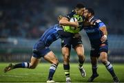 20 January 2017; Adam Byrne of Leinster is tackled by Pierre Berard, left, and Afusipa Taumoepeau of Castres during the European Rugby Champions Cup Pool 4 Round 6 match between Castres and Leinster at Stade Pierre Antoine in Castres, France. Photo by Stephen McCarthy/Sportsfile