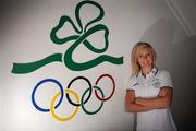 15 June 2011; The Olympic Council of Ireland has selected a strong squad to represent Ireland in five sports at next month's 11th European Youth Olympics Festival being held in Trabzon, Turkey. Over 2,000 of the best young athletes in Europe will compete in this key multi-sport event on the Black Sea – an important competition in the development of young athletes for future Olympic participation. In attendance at the announcemnet is Sarah Lavin, 100m hurdles, athletics. European Youth Olympics Festival Team Announcement, The Olympic Council of Ireland, Olympic House, Howth, Co. Dublin. Picture credit: Pat Murphy / SPORTSFILE