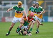 15 June 2011; Shane Kavanagh, Carlow, in action against Colin Egan, Offaly. Walsh Cup Shield Final, Carlow v Offaly, O'Moore Park, Portlaoise, Co. Laois. Picture credit: Matt Browne / SPORTSFILE
